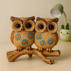 Twin Owls on Branch Decorative Showpiece – Handcrafted Resin Owl Couple Statue customer review image