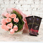 Pink Rose Bouquet with 2 Bournville Chocolate Bars customer review image