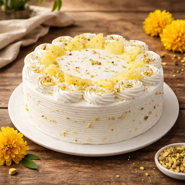 Vanilla flavored Rasmalai Cake