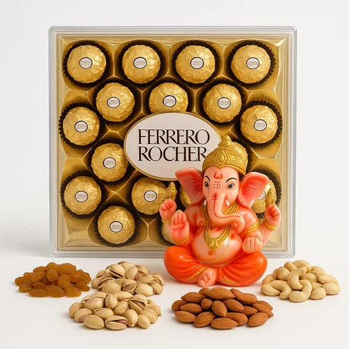 Ferrero Rocher & Dry Fruit Gift Hamper Box | OyeGifts Online Gift Delivery