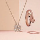 Anti-Tarnish Magnetic Clover Necklace & Promise Hug Ring Set customer review image