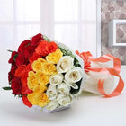 Mixed Roses Bouquet 20 Stems in White Wrap customer review image