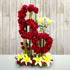 60 Numeric Rose Arrangement with Yellow Oriental Lilies customer review image