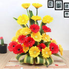 Basket Arrangement of 20 Red & Yellow Gerberas customer review image