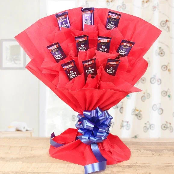 Dairy Milk Chocolate Bouquet with 10 Mini Bars