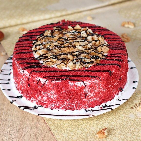 Red Velvet Walnut Crunch Cake - Cake Delivery in GiftsGhaziabad