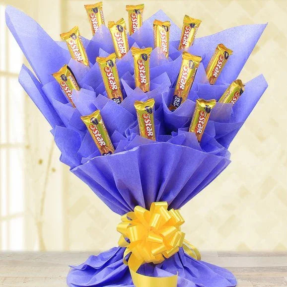 5 Star Chocolate Bouquet with 15 Chocolate Bars
