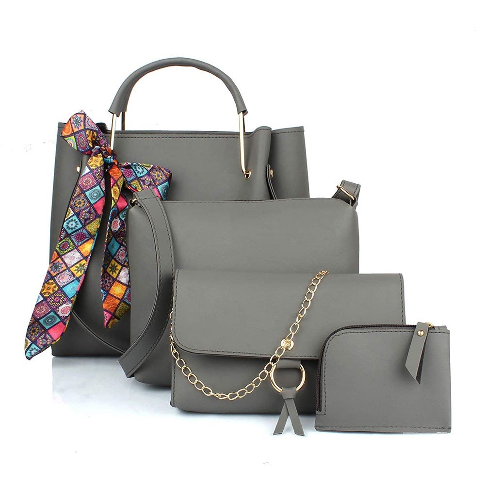 Women's grey handbag combo (set of 4) 