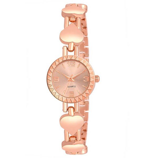 Rosegold Dial Metal Chain Analoge Watch for Women