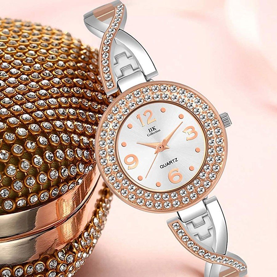 Chain & Diamond Studded Dial Ladies Watch