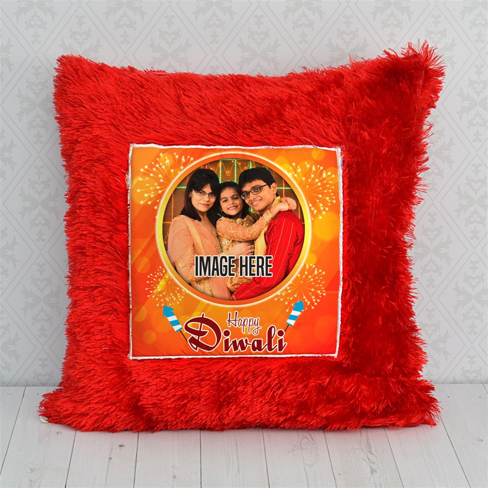 Diwali Red Personalised Pillow
