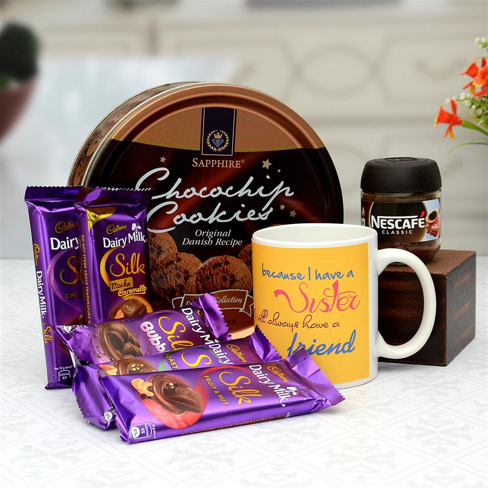 Sister Hamper - Cookies with Mug & Diary Milk Chocolates