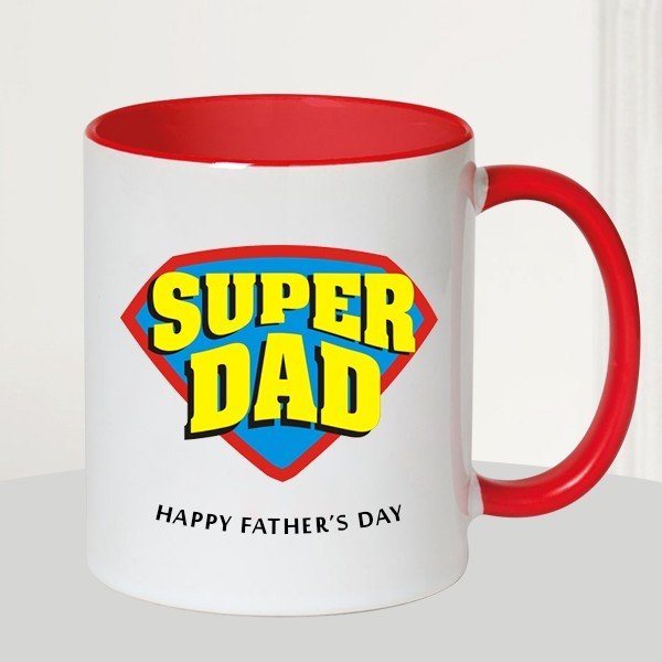 Red Super Dad Mug