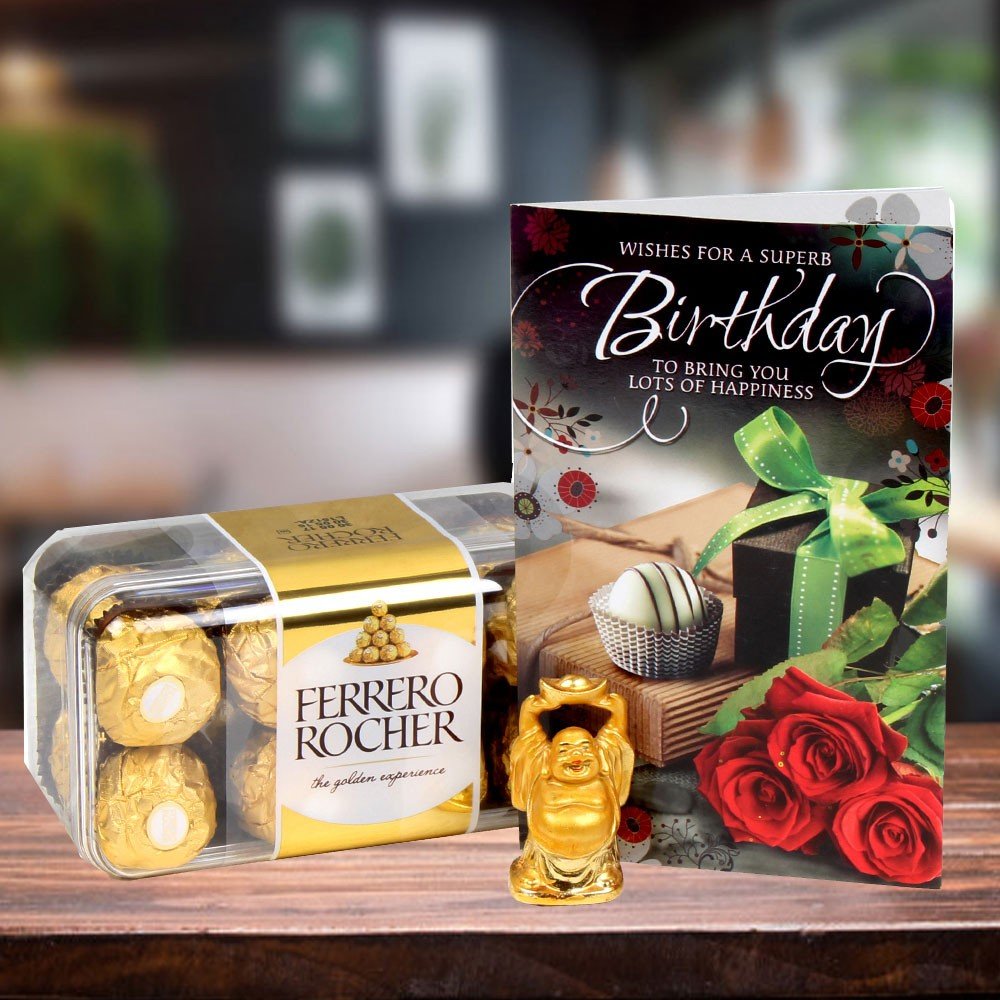 Ferrero Rocher Box, Birthday Card With Laughing Buddha