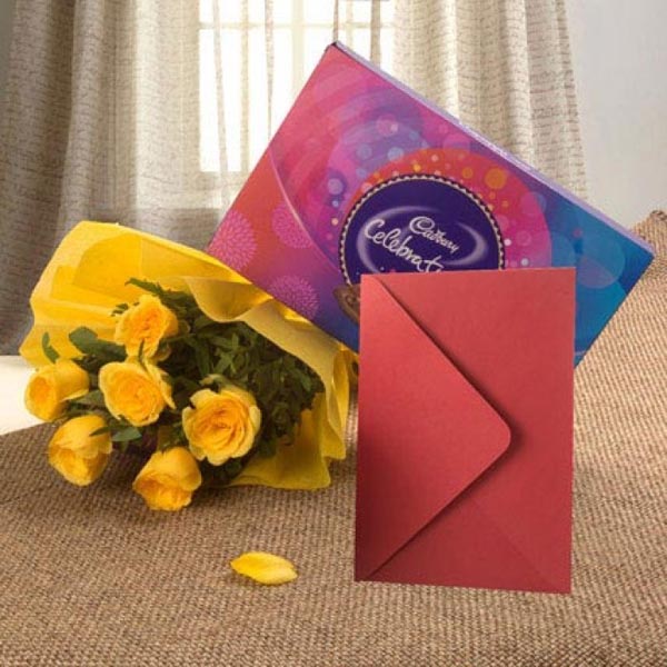 FLOWER HAMPER AND GREETING CARD