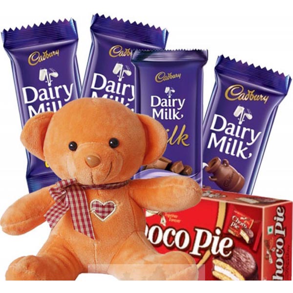 Cute Teddy Bear With DairyMIlk Combo