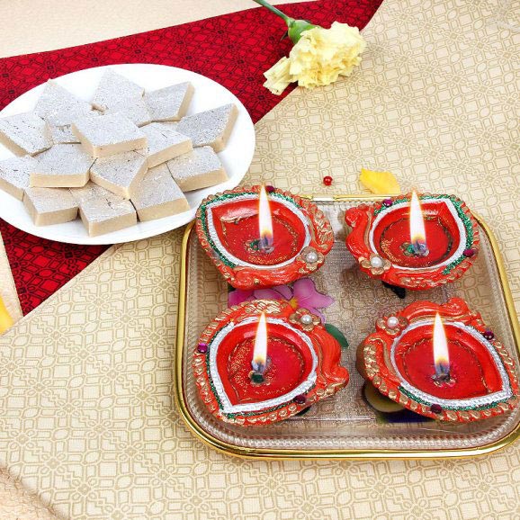 Diwali Sweets And Diyas