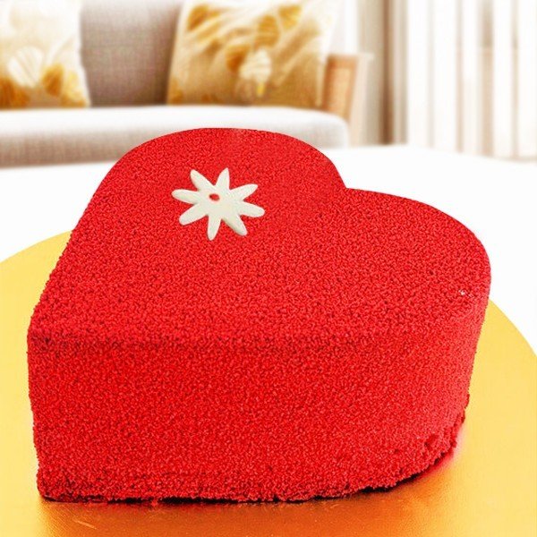 Heart Shape Sugarfree Red Velvet Cake
