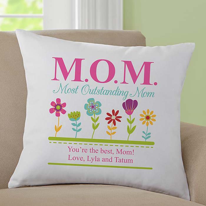 Most Outstanding Mom Throw Pillow