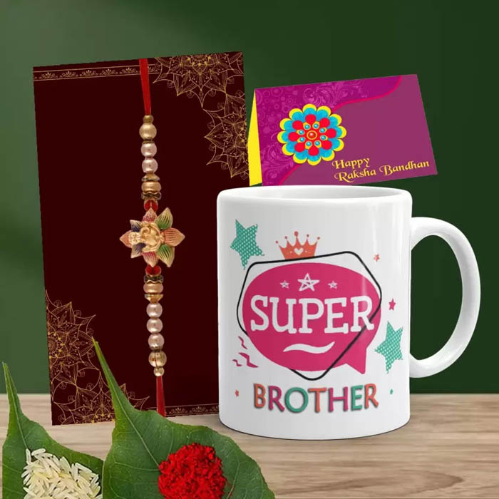 Super Brother Mug with Rakhi Combo