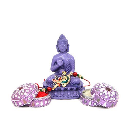 Peacock Rakhi N Buddha Idol