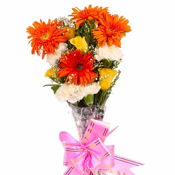 Twelve Colorful Assorted Flowers Bouquet