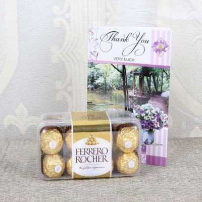 Thank You Card with Ferrero Rocher Chocolate Box