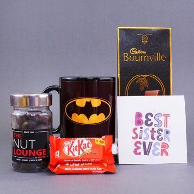 Batman Mug With Chocolate For Sisters