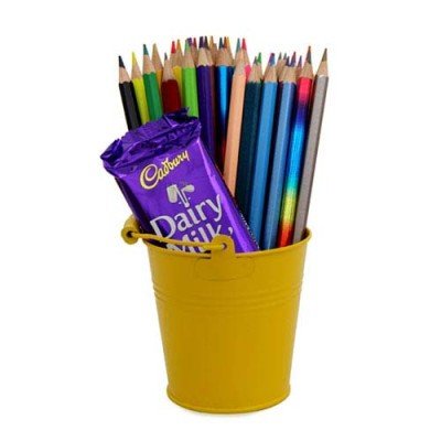 Pencils Pack In Bucket
