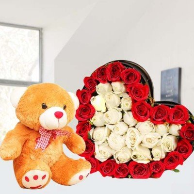 Valentine Flowers and Teddy Online