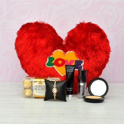 Love Pillow with Cosmetics and Watch Hamper