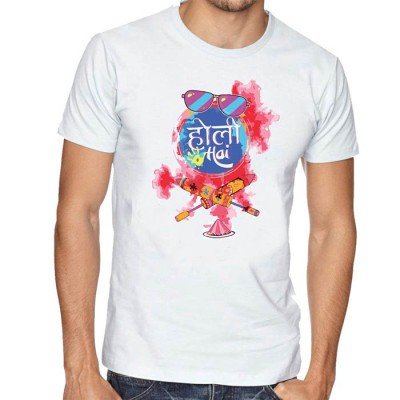 Holi hai Printed Holi T-Shirt Round Neck