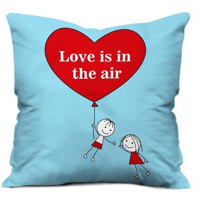 Flying Couple In Love Blue Cushion Cover