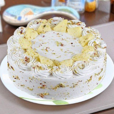 Vanilla flavored Rasmalai Cake
