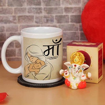 Ceramic Coffee Mug with Mini Ganesha Idol