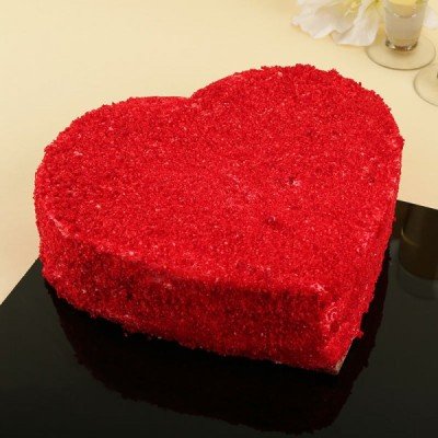 Delicious Red Velvet Heartshape Cake Half Kg