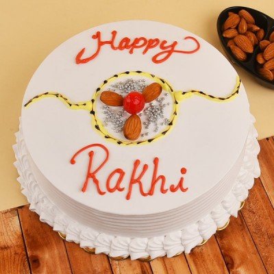 Rakhi with Cake Online Delivery - Rakhi Pineapple Cake 