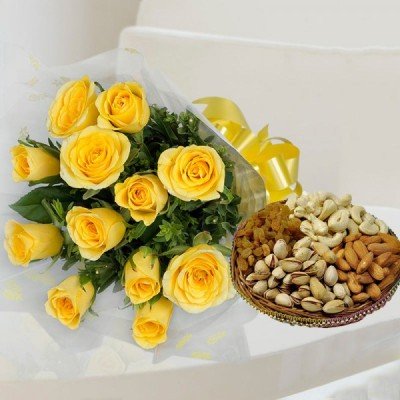 Friendship Day Flowers and Dryfruits Online