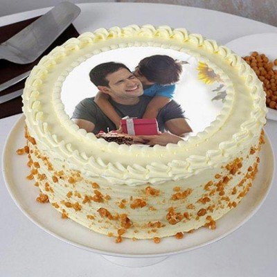 Delicious Fathers Day Butterscotch Photo Cake